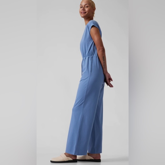 NWT Athleta Willow Jumpsuit Size M in Color Blue - Picture 2 of 16